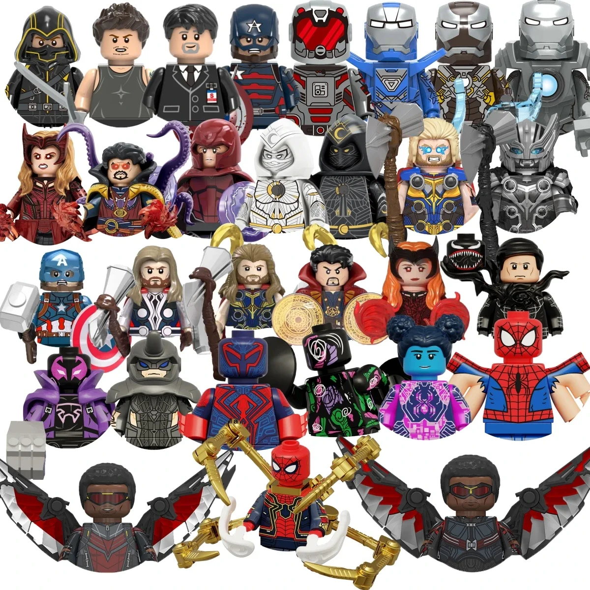 

Superhero collectible hobby block toys Falcon Iron Man Thor Venom Mini building blocks holiday gift brick toys