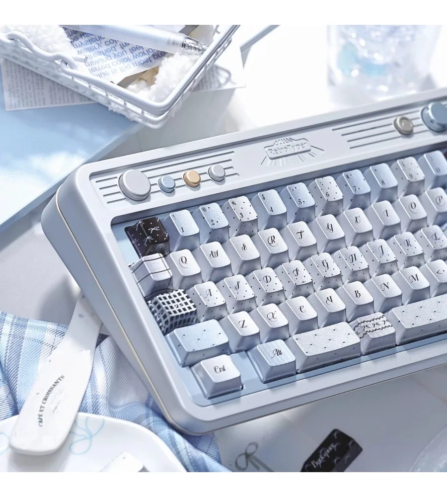 Metal keycaps for Wooting Wooting and other keyboards including Sea Salt Polka dot keycaps original PBT with full five-sided
