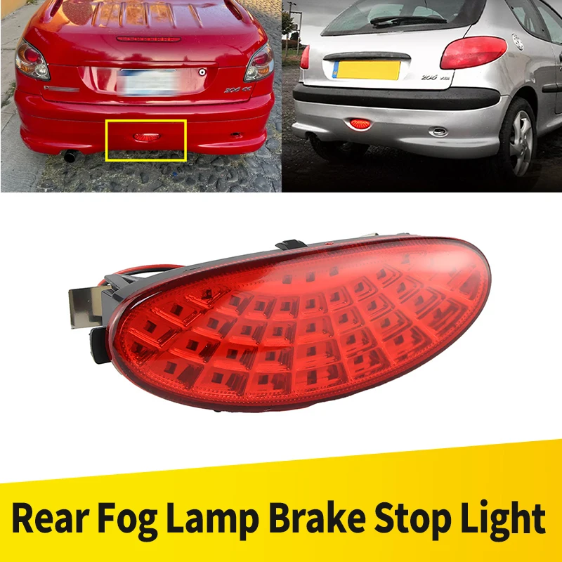1x OEM# 6351K5 Rear Bumper Additional LED Running Fog Light For Peugeot 206 Hatch / 206 CC /206 SW / 206 GTi Red Car Accessories