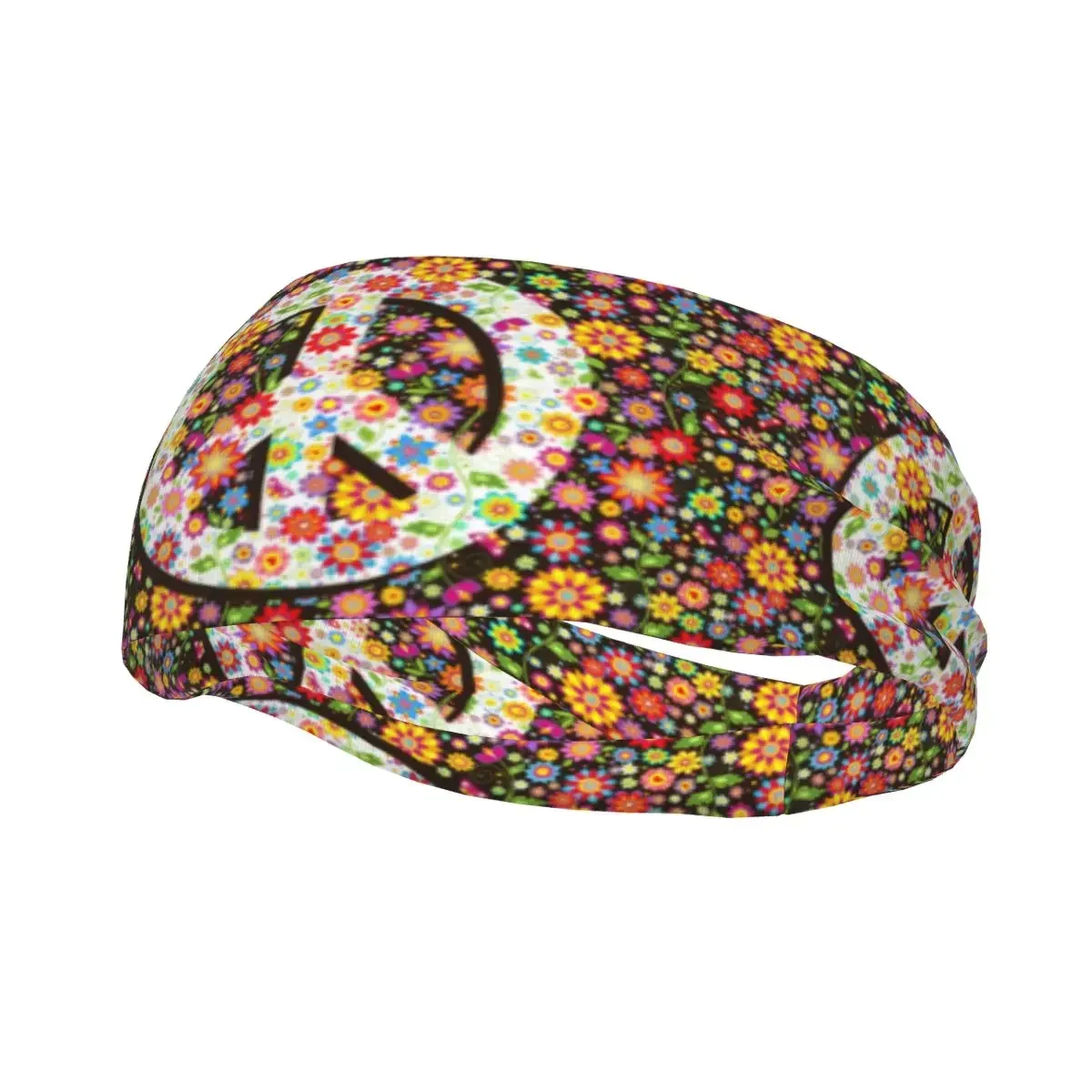 Sport-Stirnband, tragbares Haarband, Hippie-Blumen, Friedenssymbol, Haarwickel, Klammer, Radfahren, Laufen, Training, Schweißband