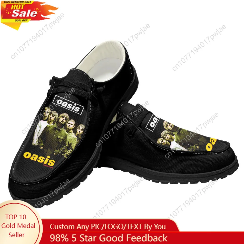 

Oasis Rock Band Casual Shoes Mens Womans Flat Shoe Breathable Outdoor Lightweight Footwear Couple Custom Made Shoes