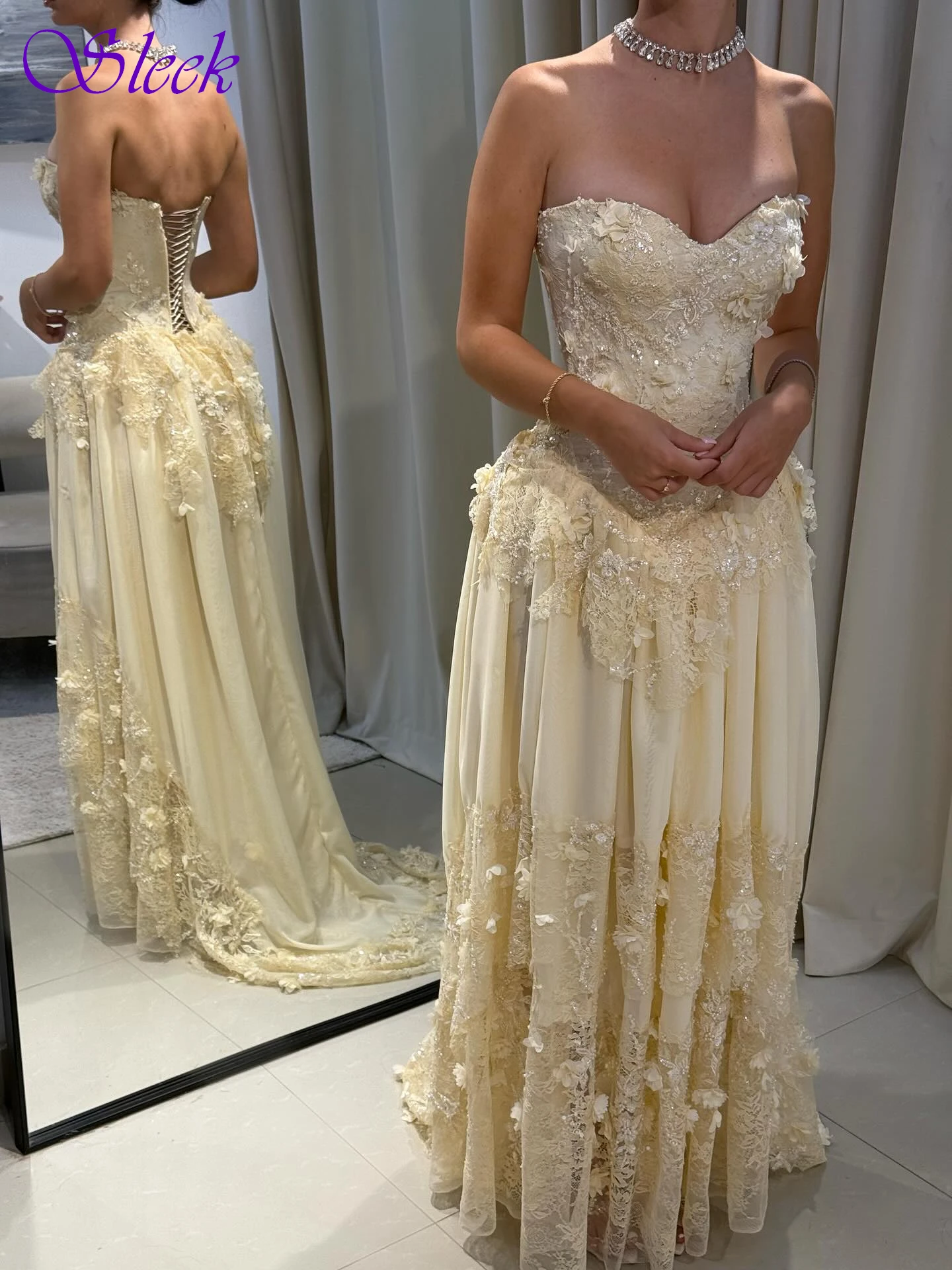 Elegancka, szyta na miarę suknia wieczorowa w kształcie litery A, bez ramiączek, modna, z temperamentem, szyta na zamówienie na specjalne okazje, wysokiej jakości suknia na studniówkę.