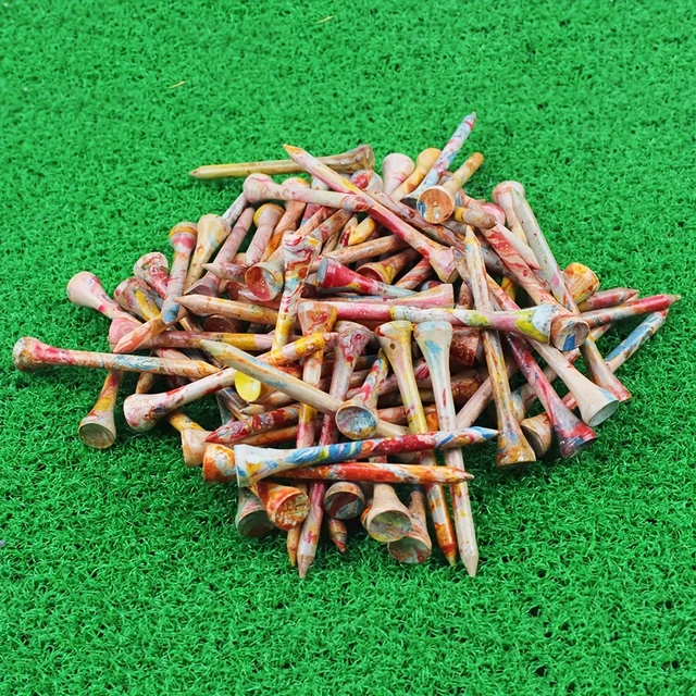 30szt/50szt Drewniana koszulka golfowa 70mm kołki golfowe kamuflaż koszulka golfowa akcesoria
