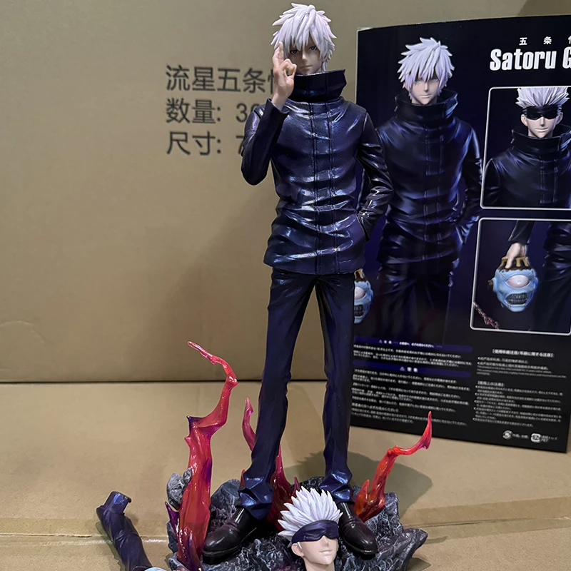 Anime Jujutsu Kaisen Figures Gk Satoru Gojo Figure 2 Heads 2 Arms Satoru Gojo Figurine Pvc Statue Collection Model Doll Toys