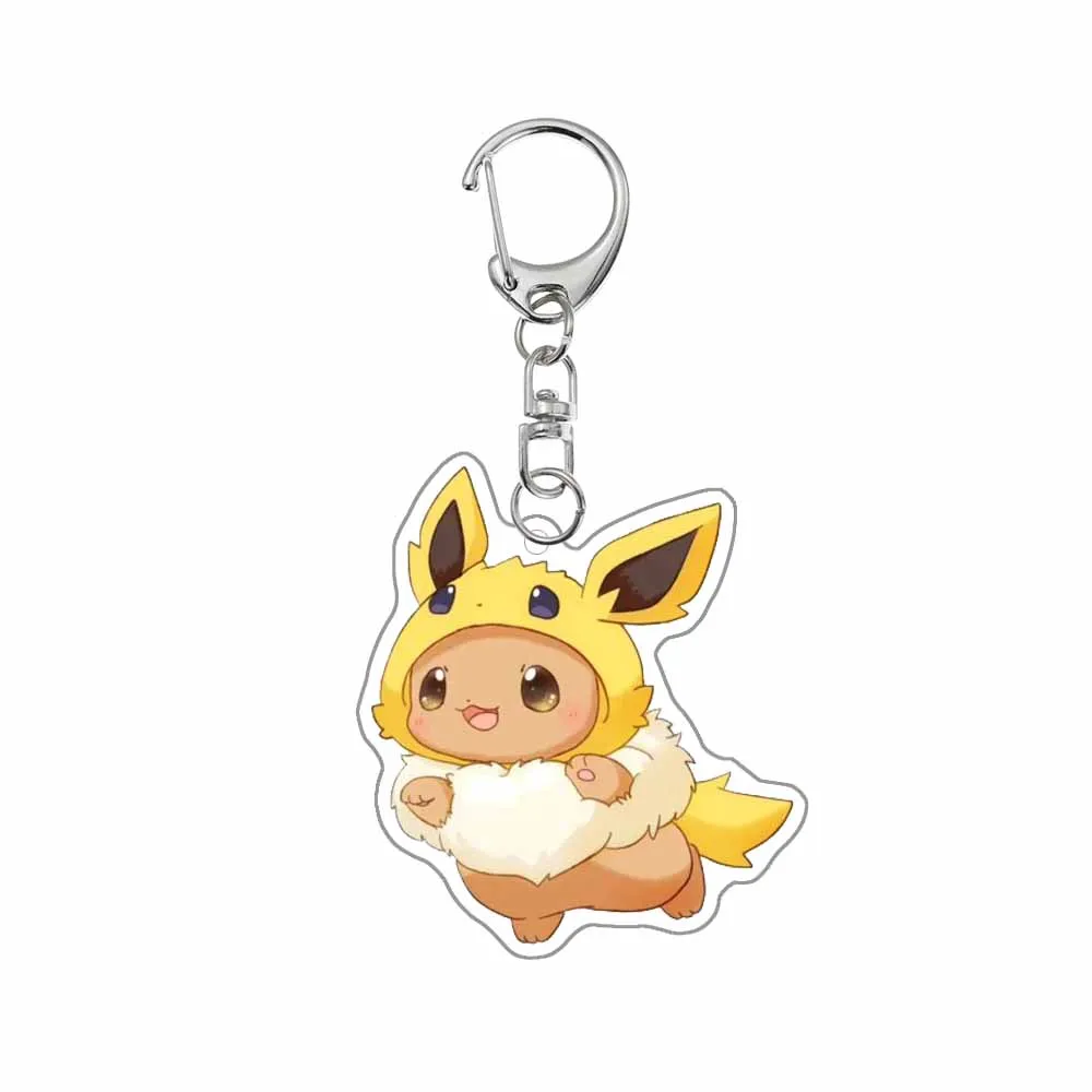 Pokemon Eevee Cosplay Vaporeon Flareon Espeon Sylveon Jolteon Glaceon Leafeon Umbreon Acrylic Keychain Pendant Decoration