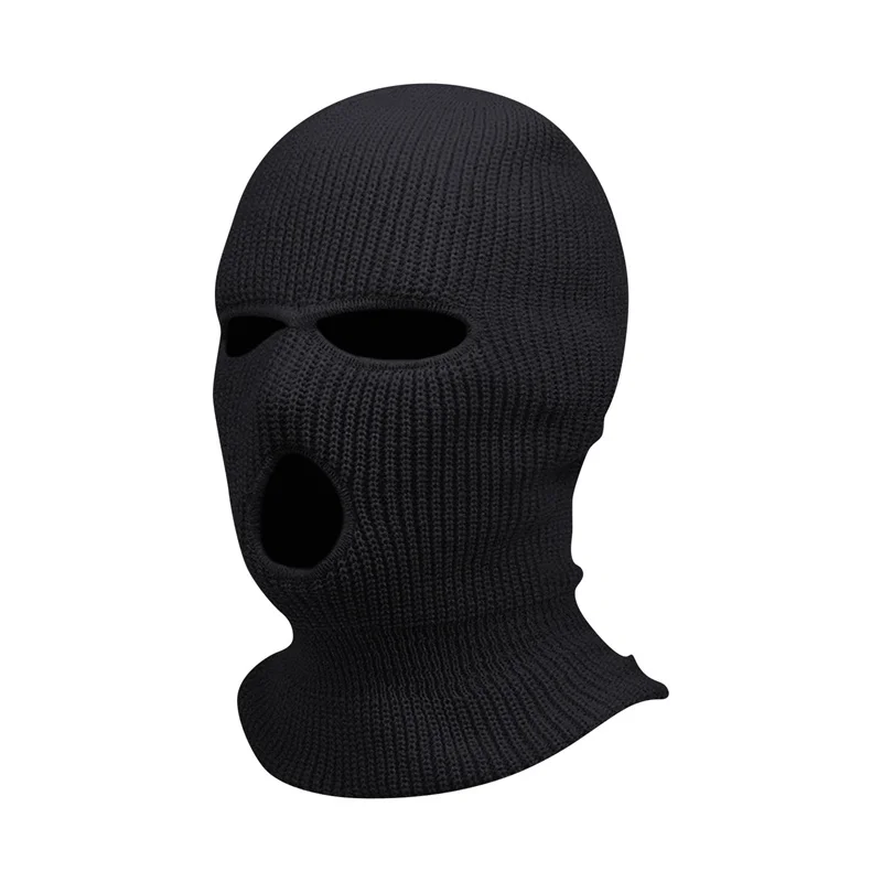 2024 New Full Face Cover Ski Mask Hat 3 Holes Balaclava Army Tactical CS Windproof Knit Beanies Bonnet Winter Warm Unisex Caps