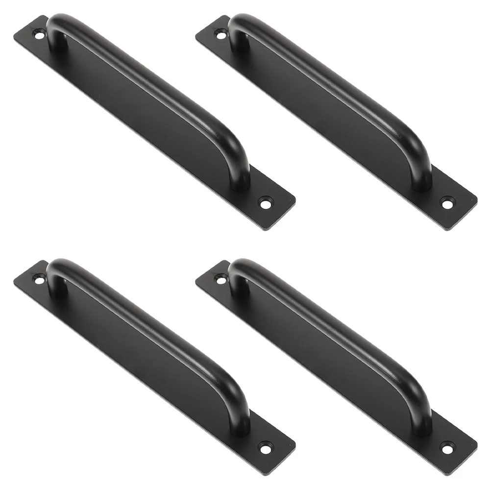 

4Set Aluminum Alloy Door Handles Matte Pulls for Exterior Sliding Barn Gates Kitchen Cabinet Replacement Handles