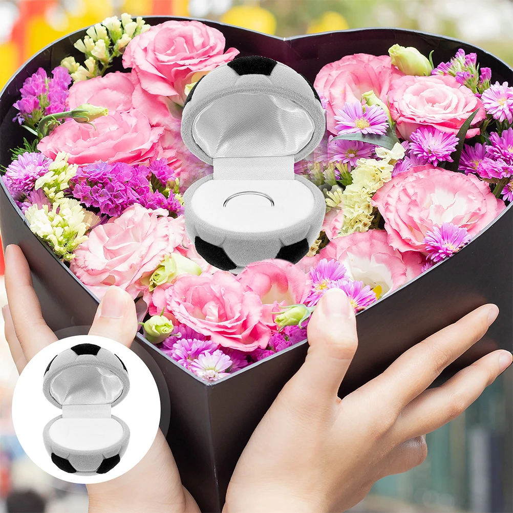 

2 Pcs Flannel Jewelry Box Wedding Ring Boxes for Ceremony Party Decorations Travel