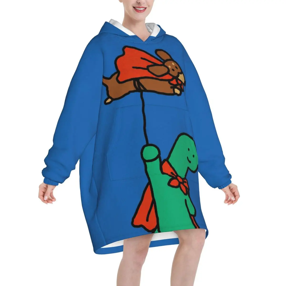 Jogumans Oversized Blanket Hoodie Sweatshirt Long Fleece Hooded Wearable Blanket with Large Pocket for Women Men