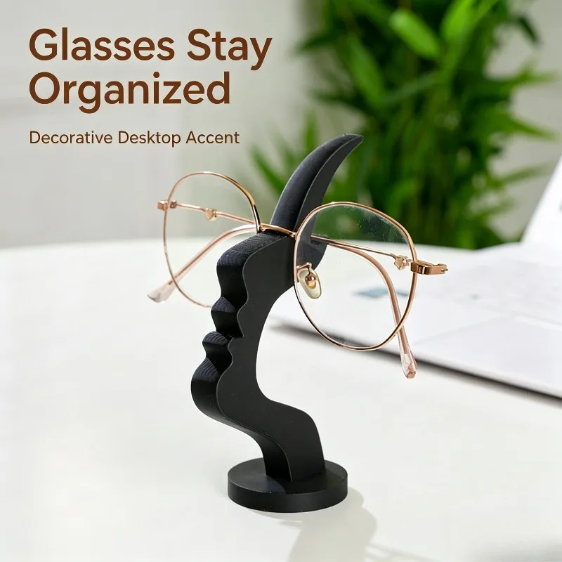 Creative Human Face Shape Glasses Holder Desktop Eyeglass Display Stand Decorative Ornament For Home Office Desk