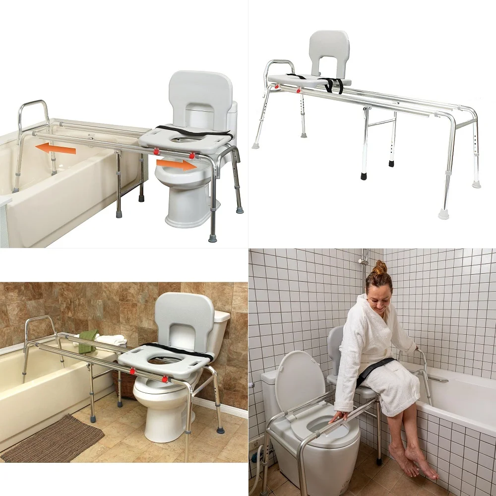 

ToilettoTub Transfer Bench with Cut Out Seat, FSA HSA Eligible Sliding Shower Chair for Elderly and Disabled, Height Adjustable