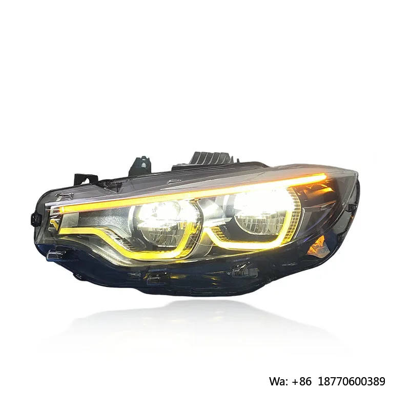 SJC Auto Car Part for BMW 4 Series F32 F36 F82 M3 F80 Headlight Assembly 2013-2020 New Design V2 Yellow/White LED  Headlight view 5