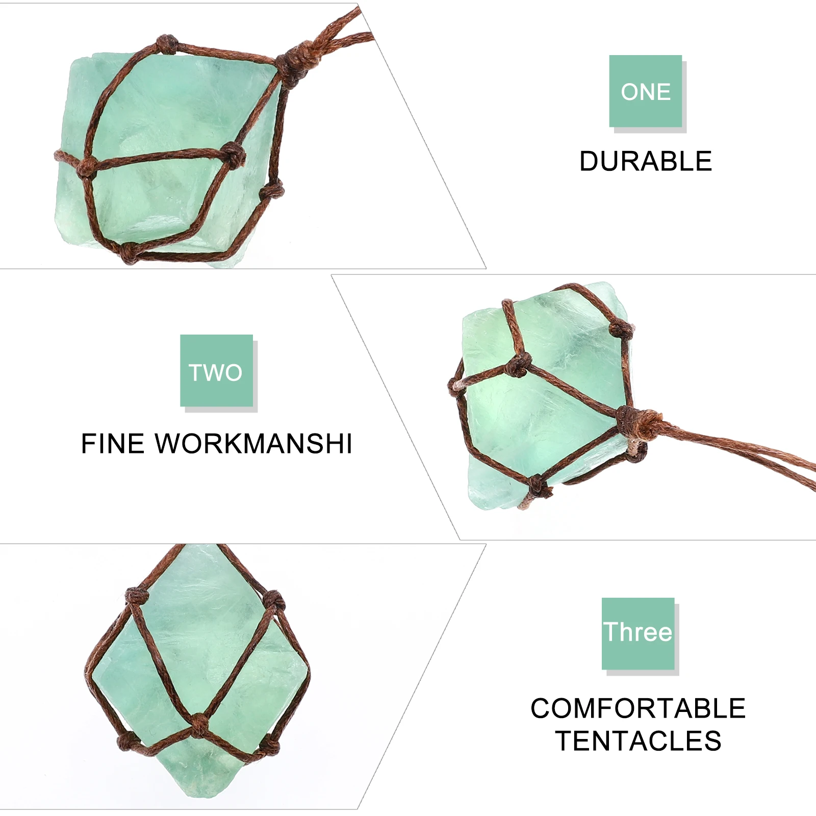 

Natural Fluorite Pendant Necklace Crystal Gemstone Wire Wrap Irregular Stone Jewelry For Women Positive Energy Gift