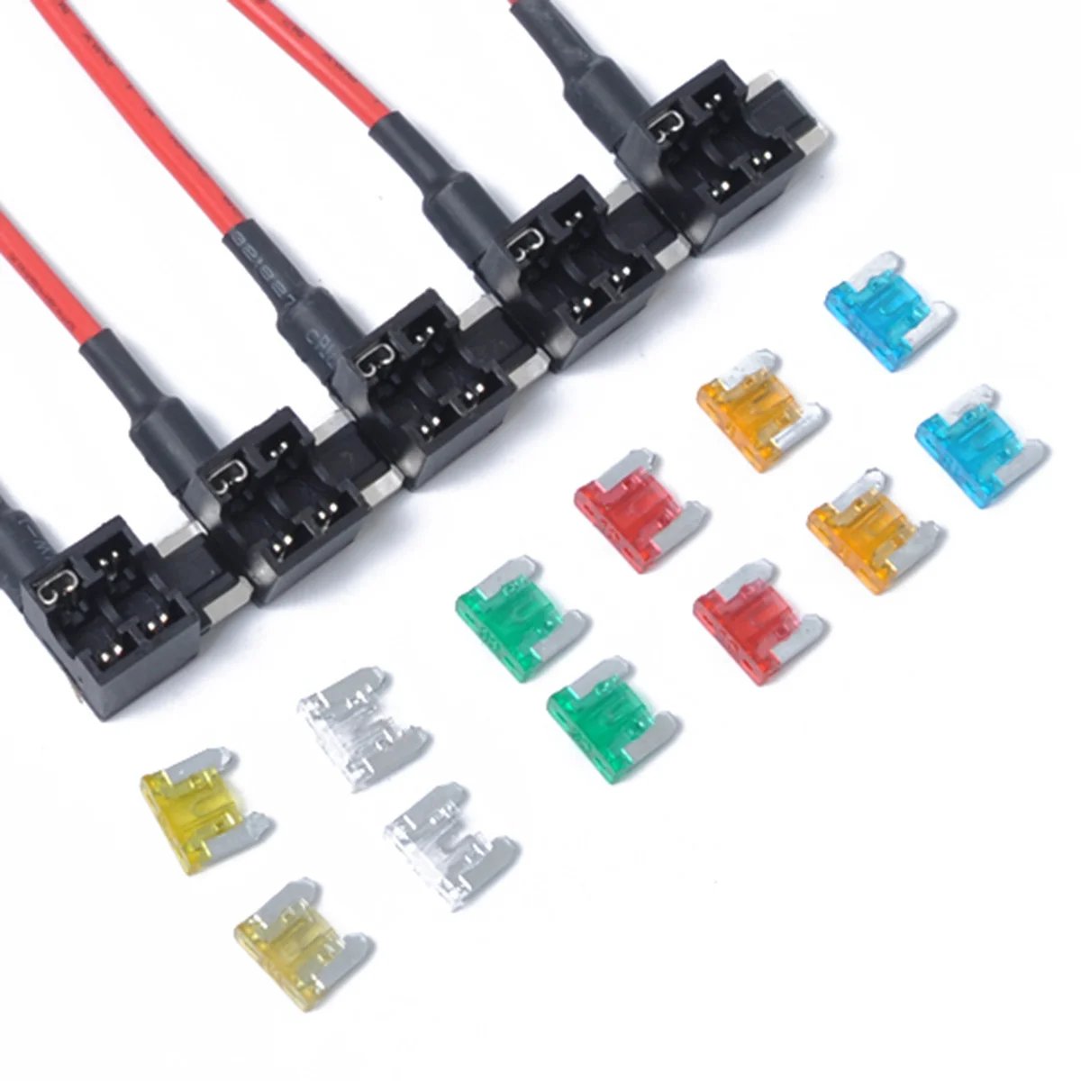 

5 pcs 32V Mini Fuse Tap Low Profile Inline Fuse Holder For Car Led Black Remote Starter Gps Car Interior Parts Adapter