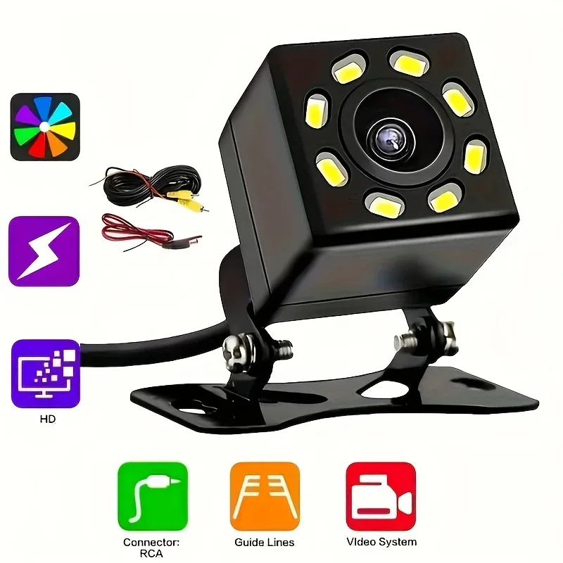 Bileeko HD Rear View Backup Camera - Universal Night Vision for Cars/Trucks/SUVs/Travel Trailers