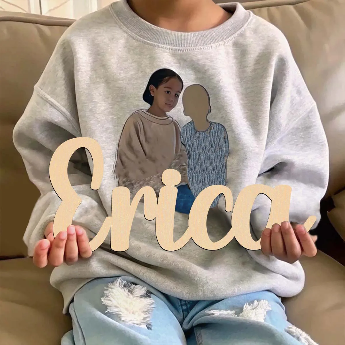 1 قطعة مثال إيريكا مضحك نص مخصص لوحة خشبية مادة خشبية علامة خشبية خشبية غير مكتملة للرسم أو التألق #2