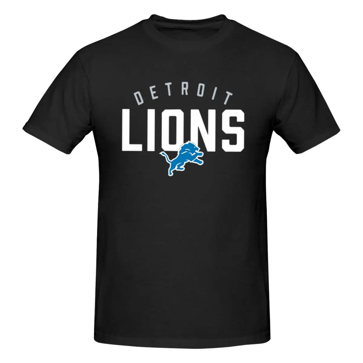 Мужская футболка Detroit Lions, модные футболки большого размера, мужские хлопковые футболки с круглым вырезом, короткие летние мужские футболки
