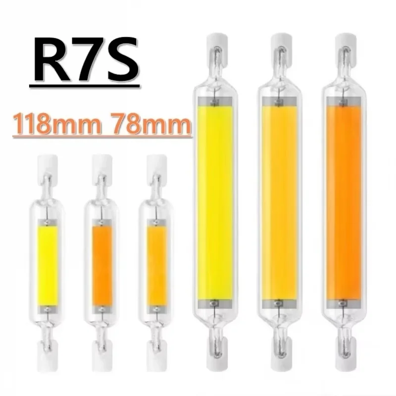 

R7S LED Glass Tube COB Bulb 78MM 118MM High Power R7S Corn Lamp J78 J118 Replace Halogen Light AC 110V 220V 240V Lampadas