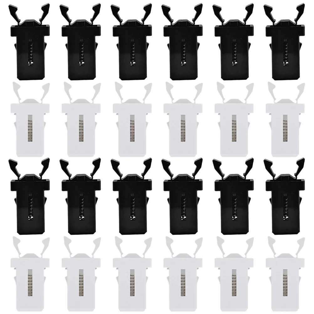 

24 Pcs Trash Can Press on Fastener Black White Clip Latch Lid Security Door Lock Mini Self locking Seal Accessory Garbage Bin