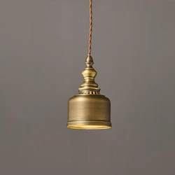 Classical Copper Clear Glass Pendant Light Dining Room Bedroom Foyer Hanging Lamp E14 Bulb  Wire Adjustable