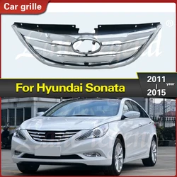 Chrome ABS Car Front Upper Grill Horizontal Grille for Hyundai Sonata YF Grille 2009-2014 Racing Grills