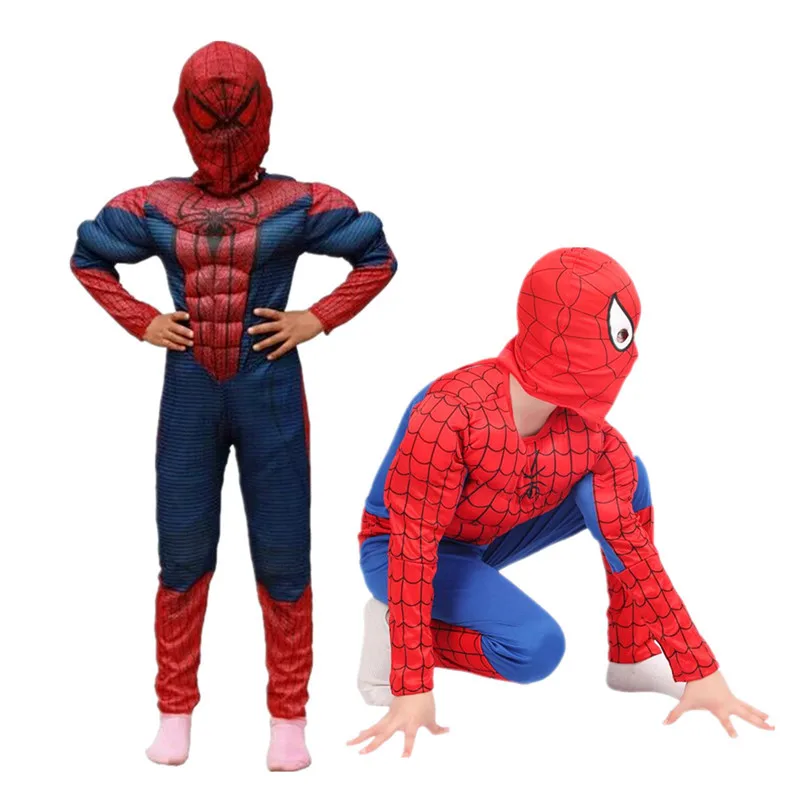 

Movie Superhero Red Peter Parker Kids Muscle Costume Halloween Cosplay Party Ultimate Movie Characters Christmas New Year Gift