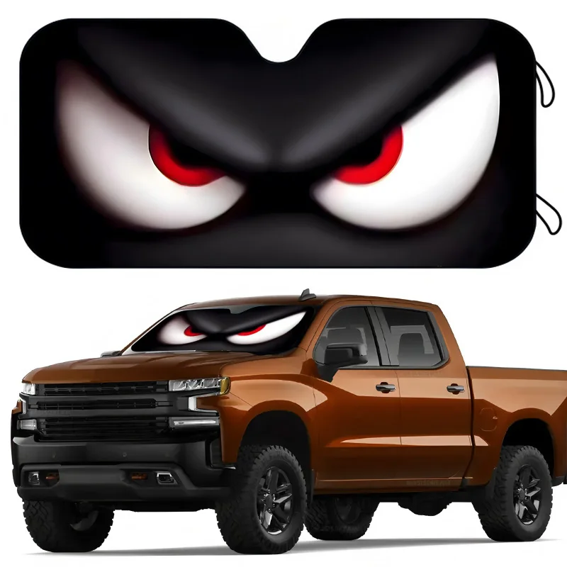 1Pcs Playful Design Car Windshield Sun Shade, Easy Installation, With 4 Free Suction Cups, Suitable For Rvs And Suvs