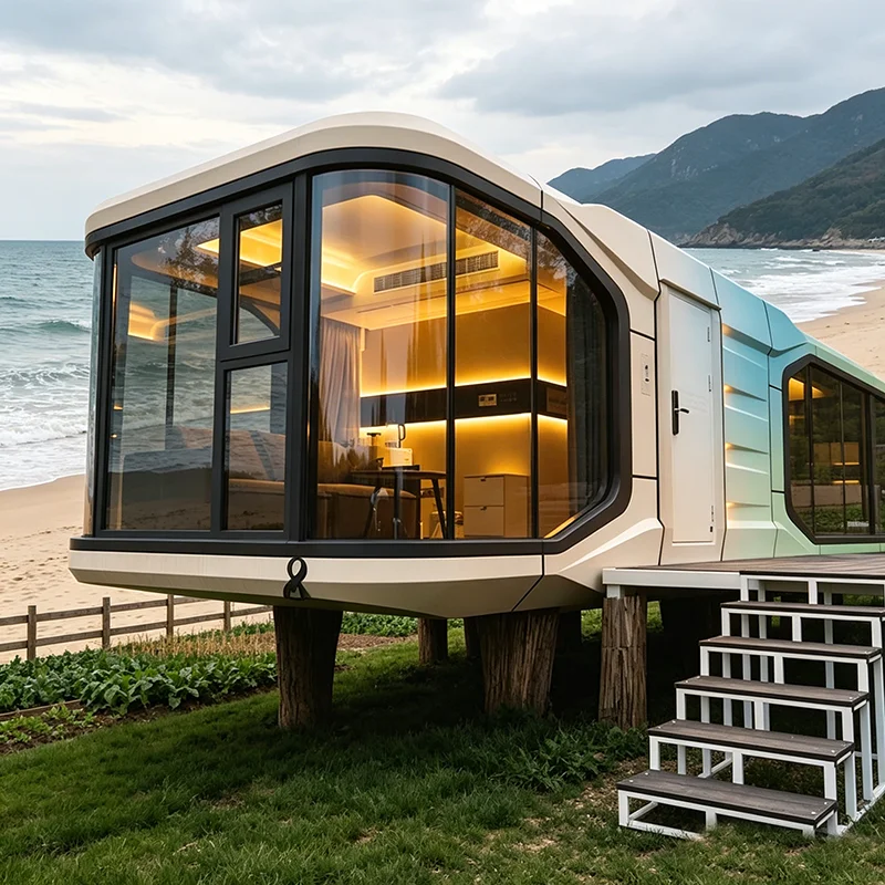 Container House Compact Foldable Home Portable Site Office Cabin Fireproof Insulated Prefabricated House For Temporary Use