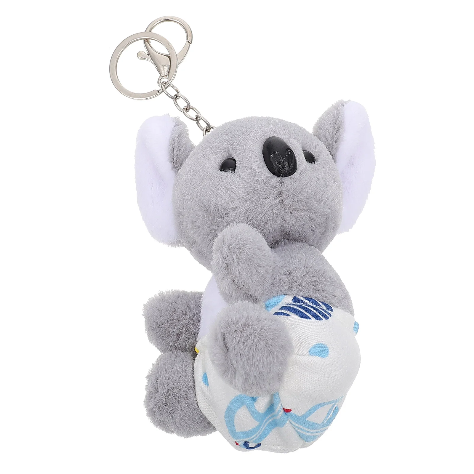 

Mini Backpack Keychain Koala Bag Ornaments Plush Dolls Pendant Cartoon Hanging Decor for Creative Ring Light Grey Pendent Miss