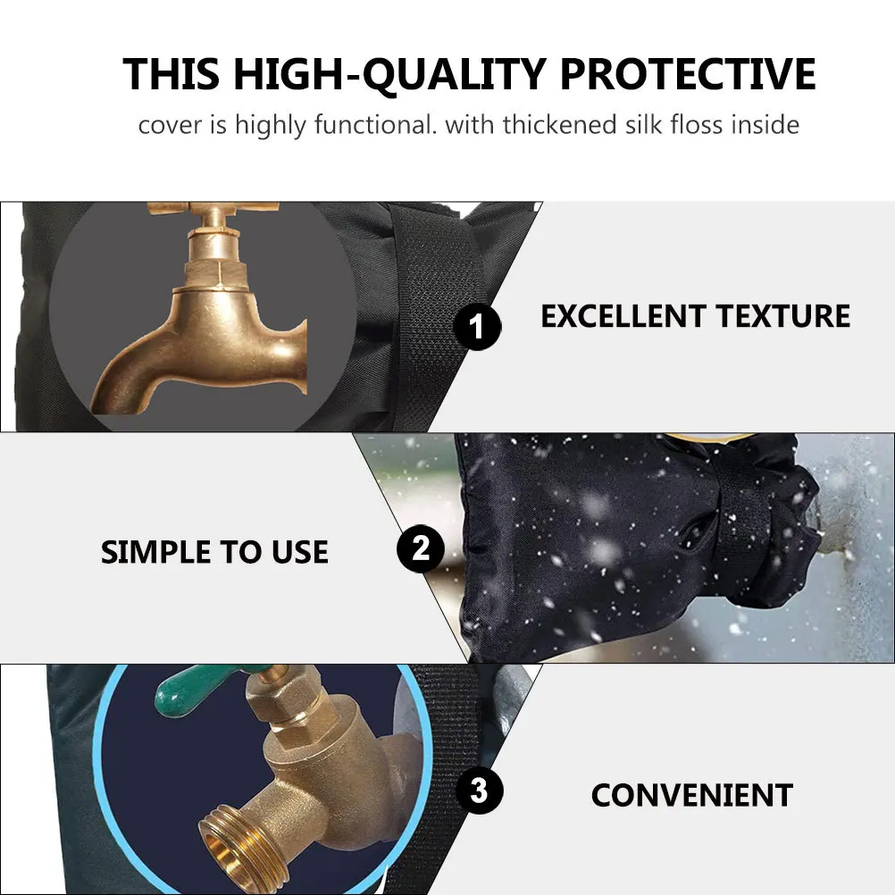 

2Pcs Water Faucet Protection Cover for Outdoor Anti-Icing Frost Insulation Heavy Duty Non-Woven Fabric with Thickened Silk Floss
