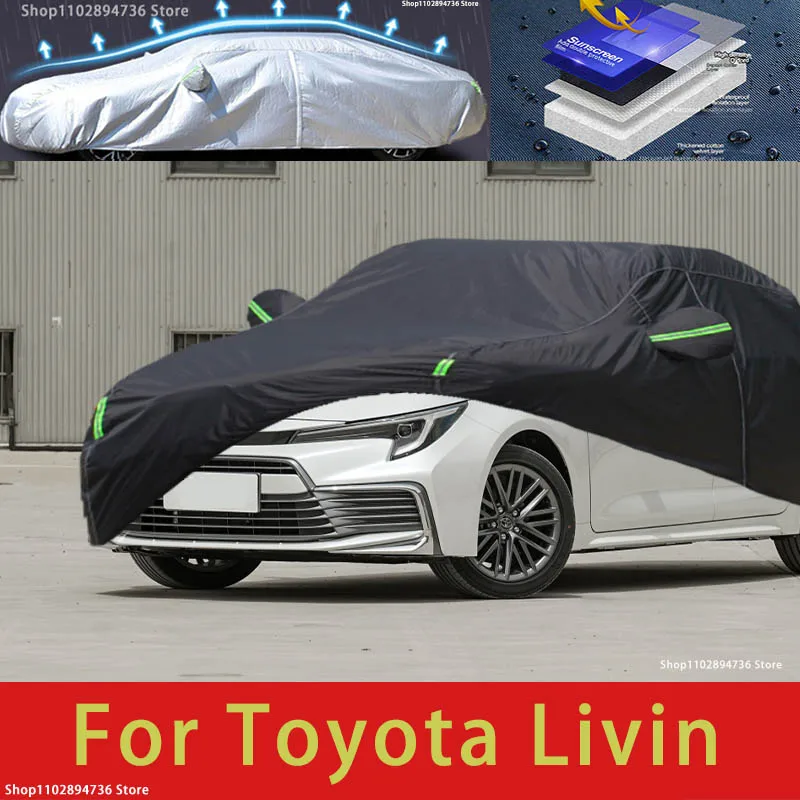 

For Toyota Livin Fit Outdoor Protection Car Covers Snow Cover Sunshade Waterproof Dustproof Exterior black car cover