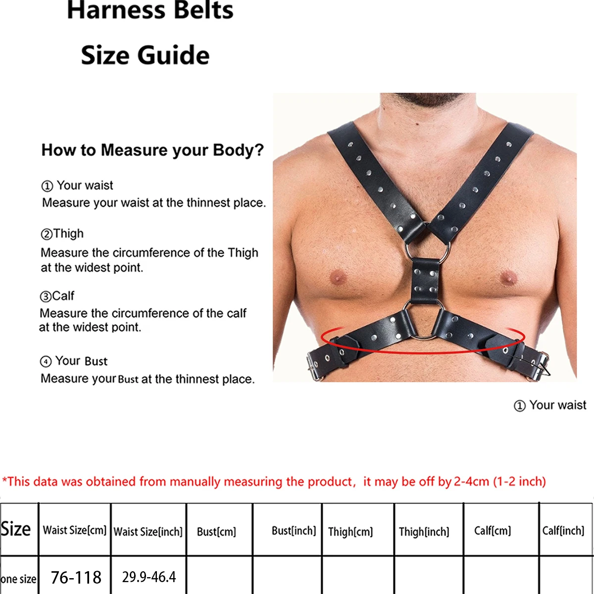 حزام بروتيل جلدي للرجال، حزام ضبط النفس للجسم، قميص قصير عصري قابل للتعديل، حزام بروتيل فاسق