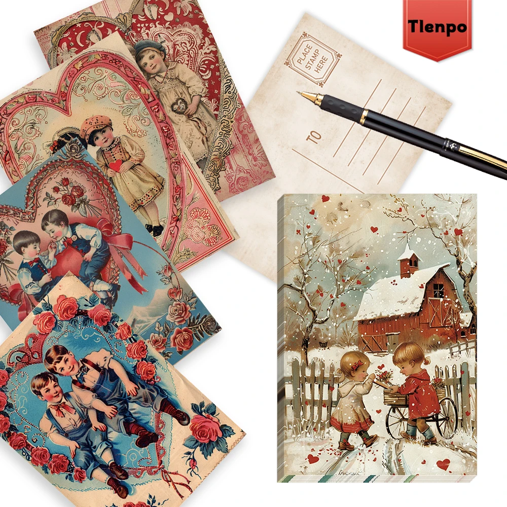 32 Stück Valentinstag-Vintage-Postkarten, niedliche Cartoon-Figuren, Postkarten, Schlafzimmerdekoration, Geschenkkarten, hochwertiger Druck