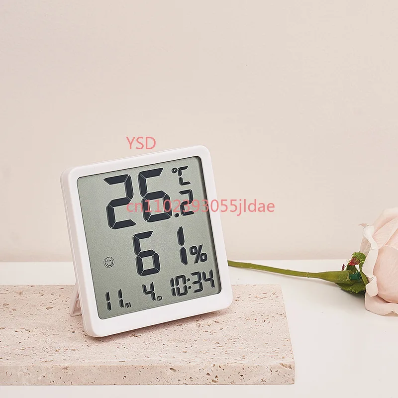 Digital Hygrometer Thermometer, Indoor Temperature Humidity Monitor with Clock Display