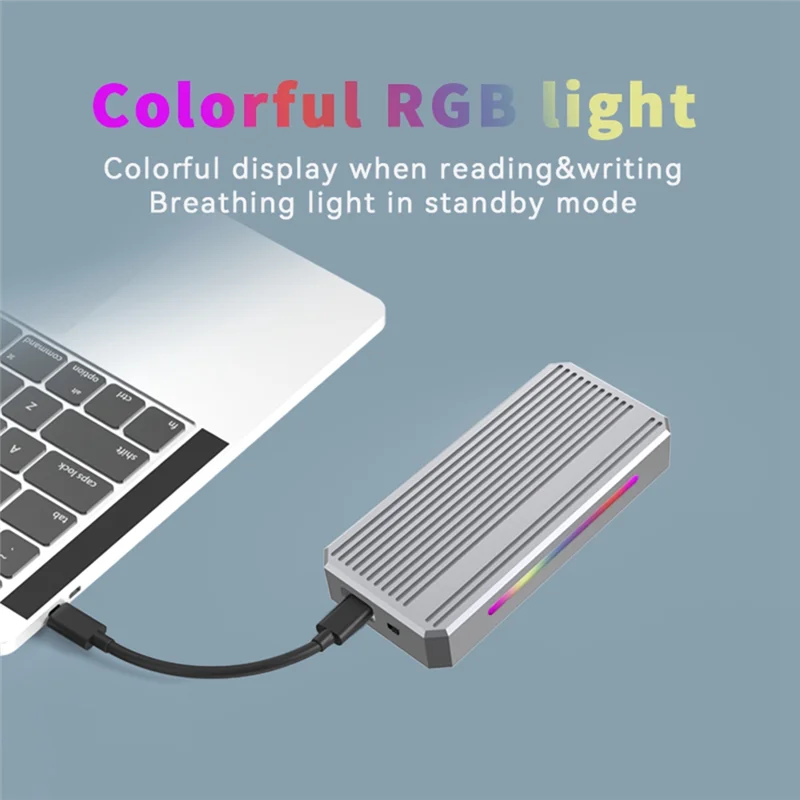 Neue USB4-Festplattenbox M2 Nvme Solid State Drive Reader 40G 4 Mobile Festplattenbox mit RGB-Licht
