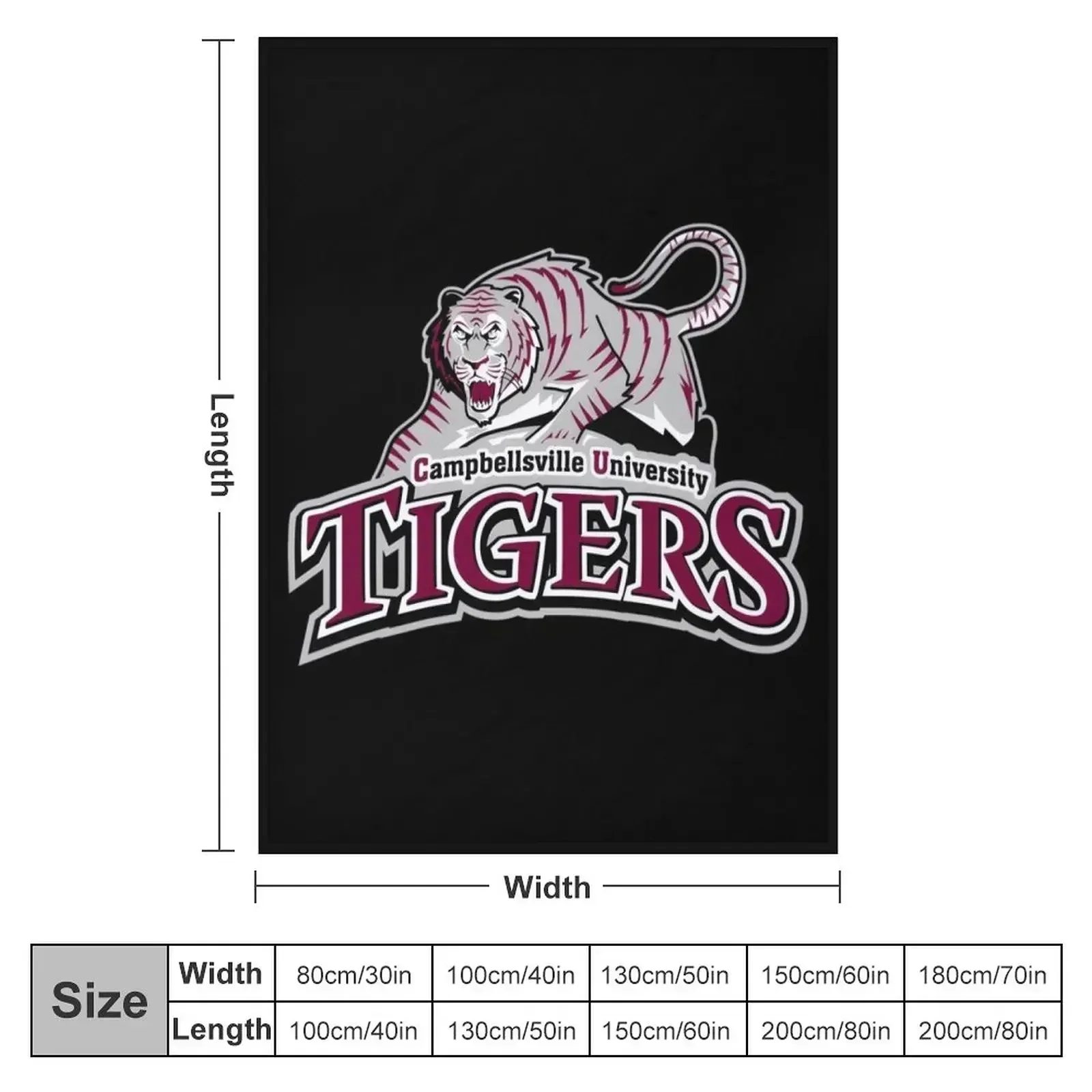 Campbellsville University tigers Classic Throw Blanket couch cozy soft plush fuzzy picnic outdoor blanket