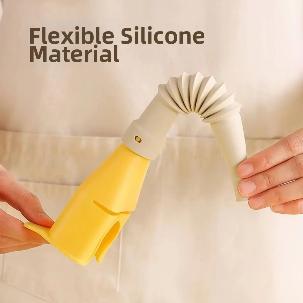 2PCS Telescopic Hose Extendable Kitchen Funnel Wide-mouth Spill-Proof Kitchen Oil Funnel Heat-resistant Flexible