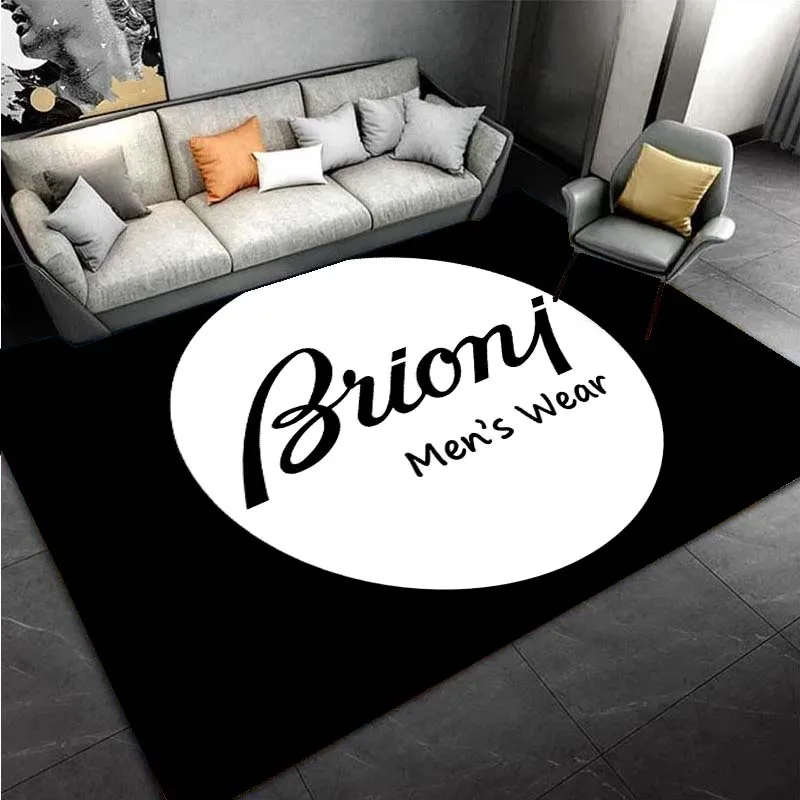 Brioni Kiton Fashion Suit Brand Logo Area Rugs for Living Room Bedroom Decoration Rug Children Play Room Mats Anti-slip Carpets