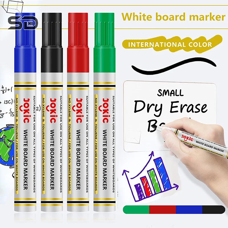 4-Colors Erasable Whiteboard Marker Pen Office Dry Erase Markers White Board Pen Teaching And Meeting Pen School Supplies