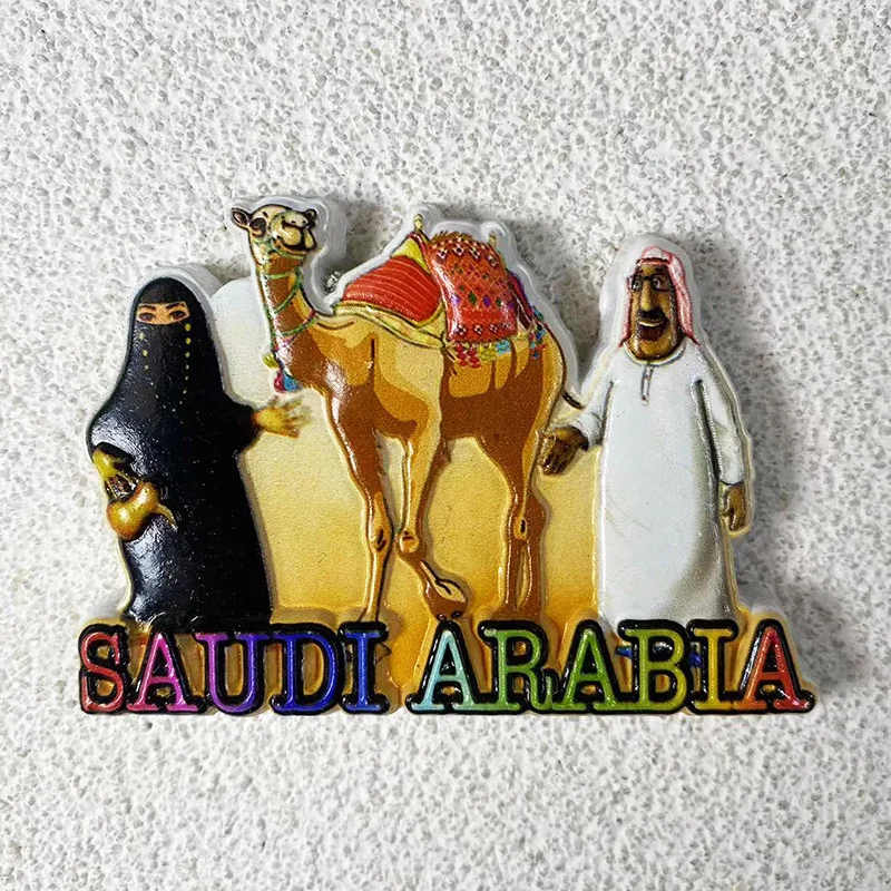 

New Saudi Arabia Travel Souvenir Creative Camel Cultural Decoration 3D Painted Refridgerator Magnets