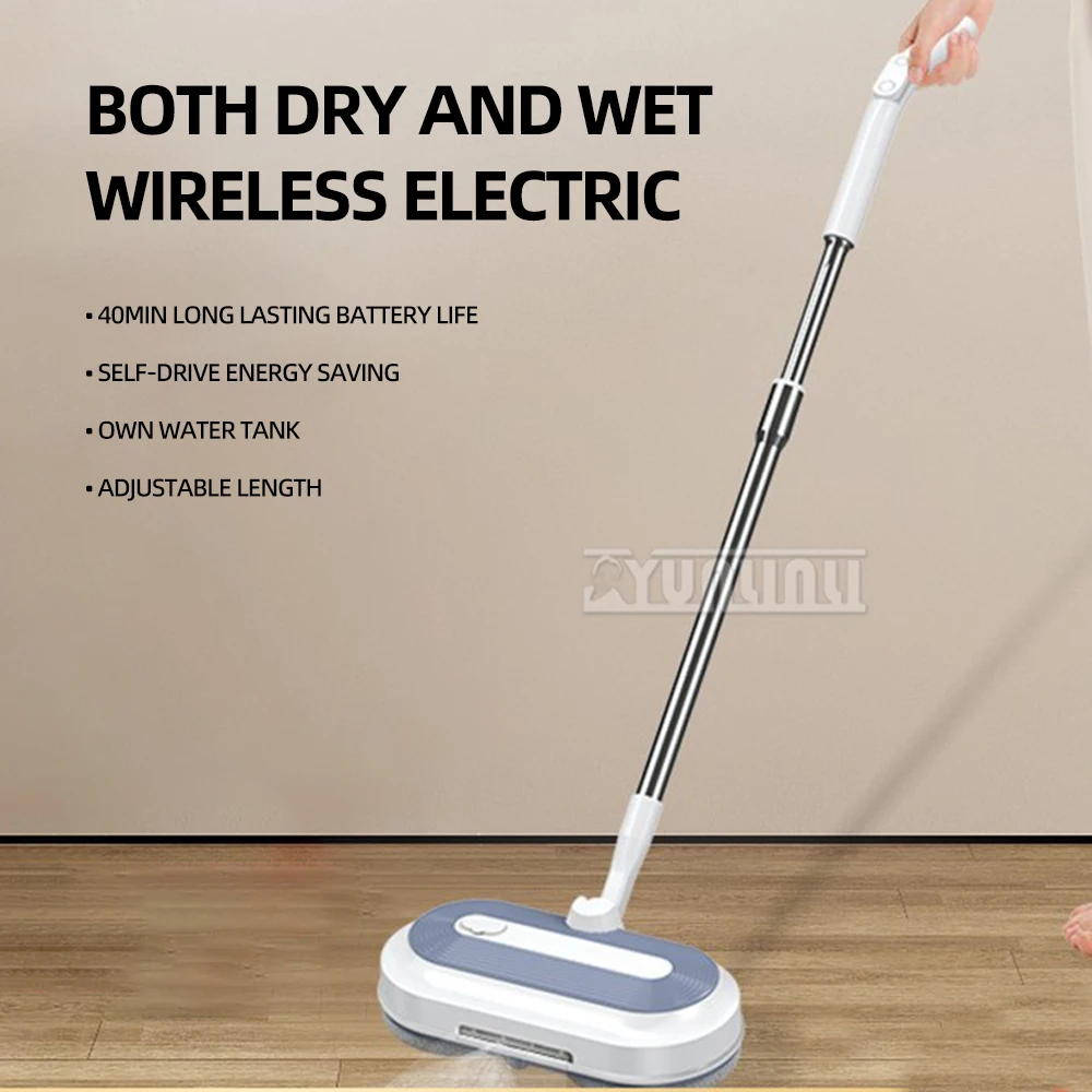 Wireless Electric Floor Mop Automatic Cleaner Water Spray Electric Mop Floor Cleaning with LED Aspiradoras