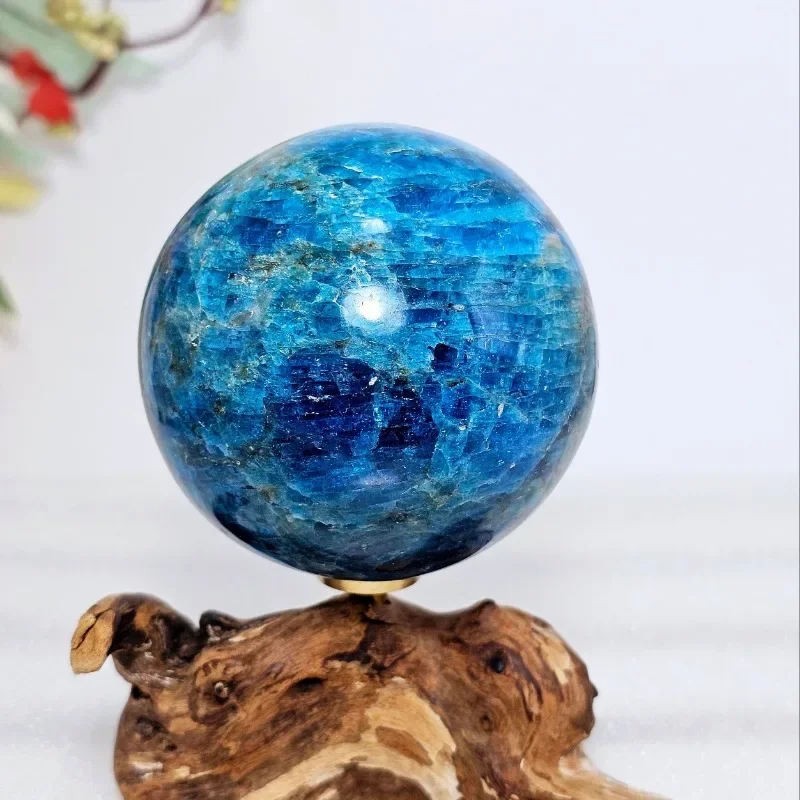 Deep Blue Apatite Polished Sphere, Natural Blue Phosphorus Gray Quartz Crystal Energy Ball Healing/jasper Sphere/Chakra/Energy