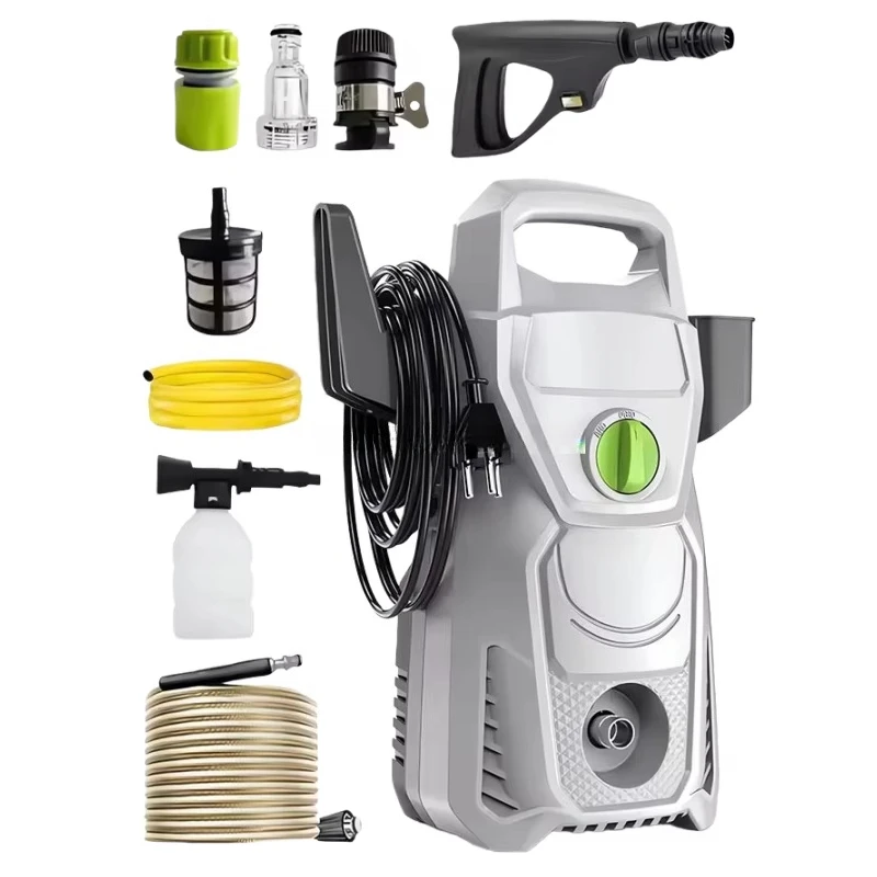 

220V Portable High Pressure Washer with 10M Outlet Pipe 7L Min Flow for Efficient Car Washing and Bottle Cleaning Task