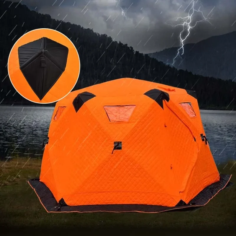 Hot Sale Ice Fishing House Warm and Windproof Tent Camping Pop Up Quick Open Ice Cube Winter Fishing Tent