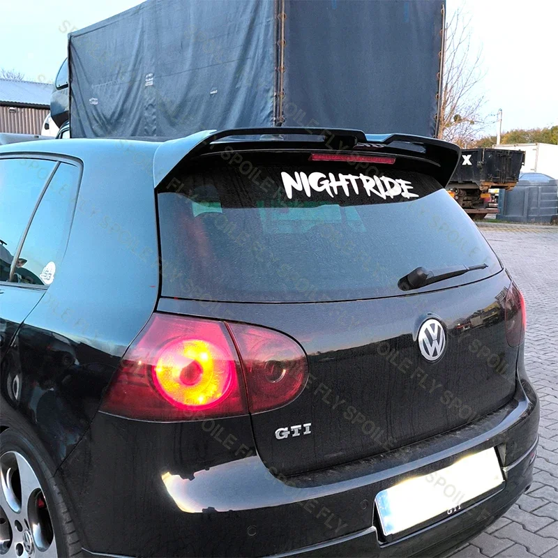 High Quality Oettinger Style Car Rear Wing Spoiler Glossy Black Carbon Fiber Look Exclusive Use For VW Golf 5 V MK5 GTI R32