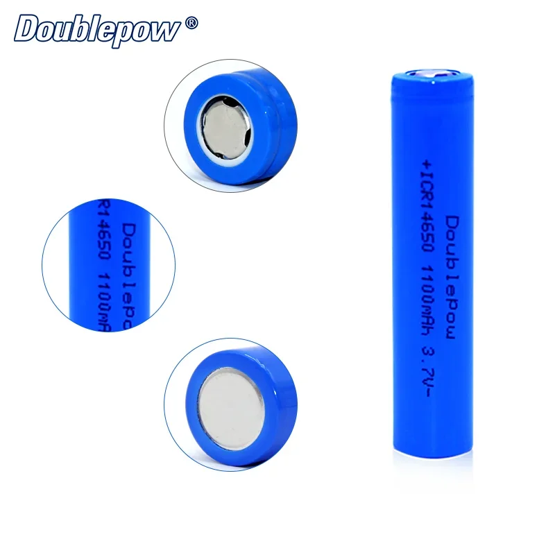 3,7 V 14650 1100 mah Niebieski akumulator litowo-jonowy z płaską górą do latarki LED Zabawki Bezprzewodowa mysz Inteligentny zamek do drzwi — zdjęcie produktu 5