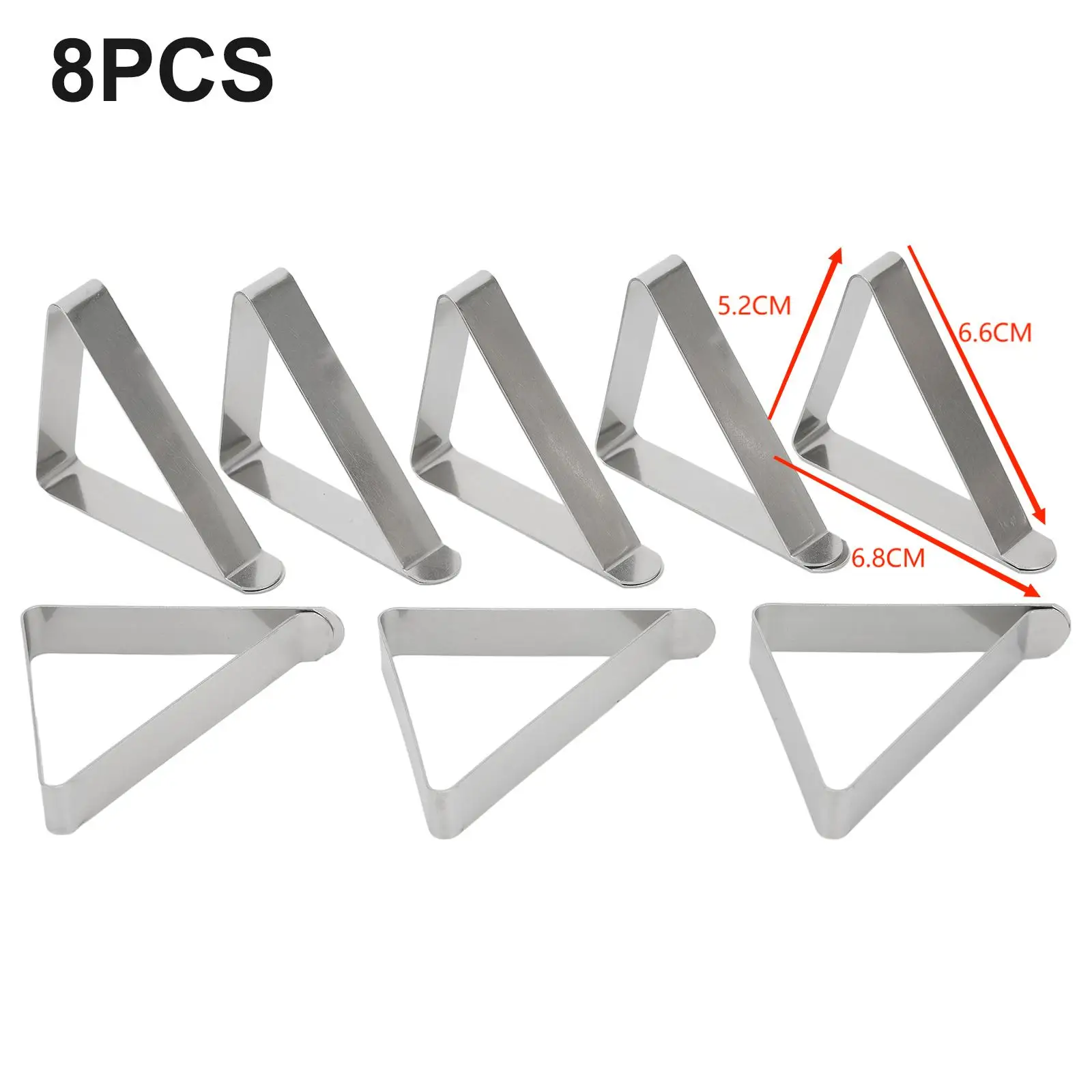 8pcs Stainless Steel Anti-Slip Tablecloth Clamps Non-slip Securing Holder Wedding Camping Promenade Table Cloth Cover Fix Clips