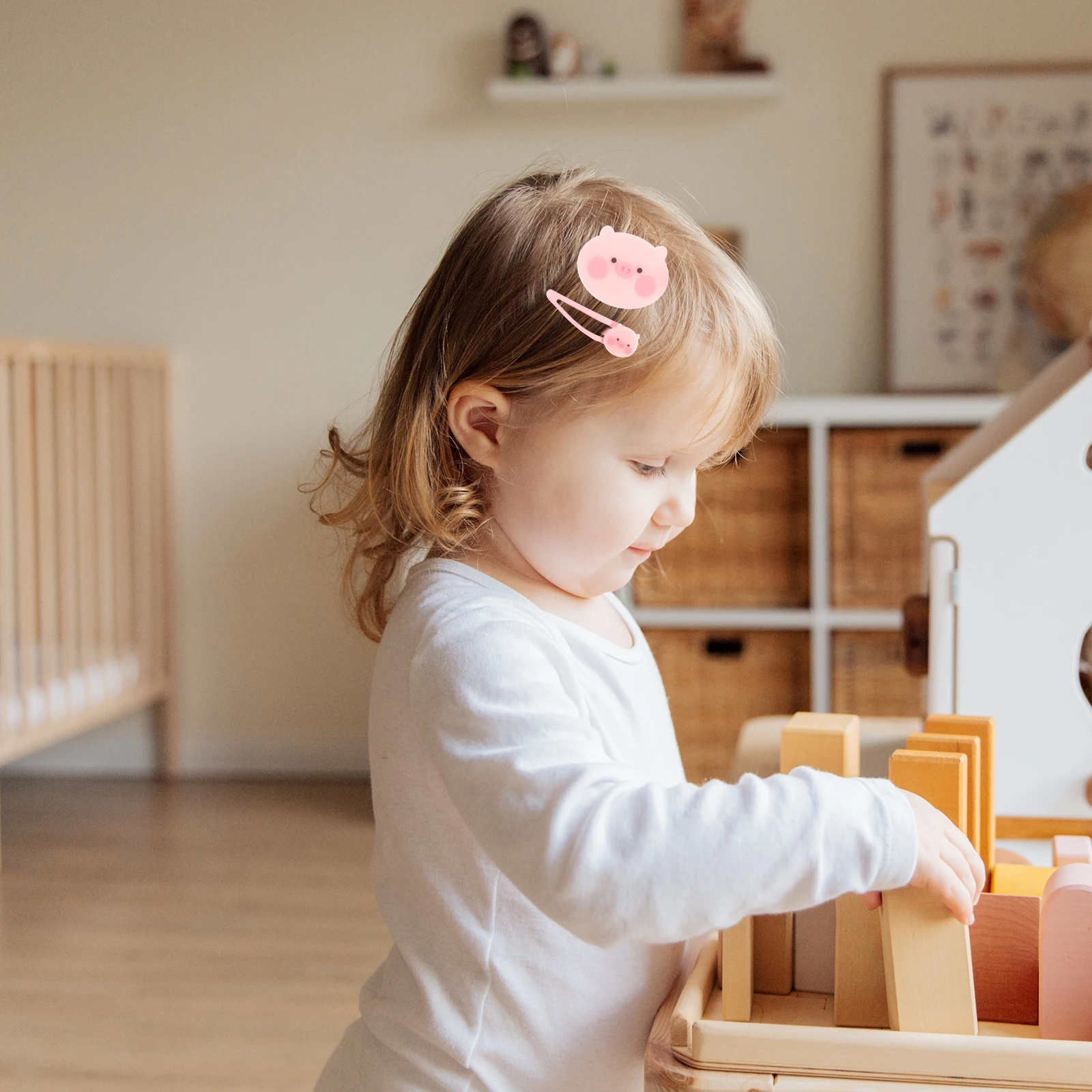 

9Pcs Lovely Pig Hairpins Pretty Cartoon Pink Pig Hair Accessories for Girls Durable Environmental Friendly Creative Exquisite