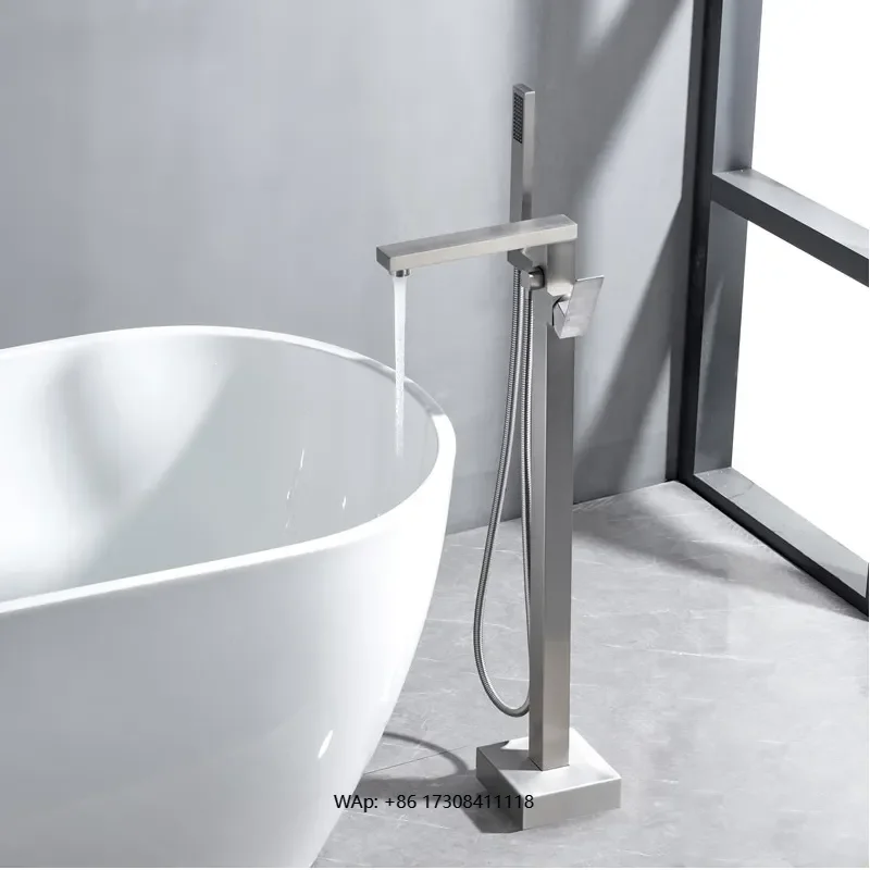 Floor-to-ceiling bathtub faucet Bathroom hot and cold water mixer Floor-to-ceiling handheld shower bathtub faucet