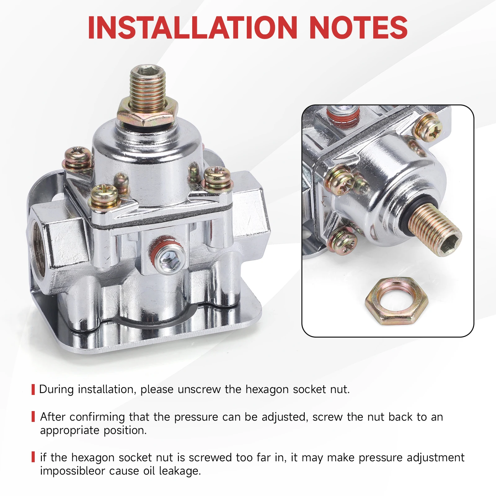 For Holley and Edelbrock carburetors Designed to precisely control the fuel pressure from the fuel pump to the carburetor 12-803